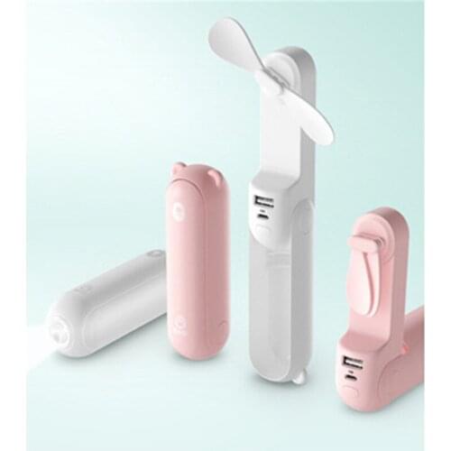Multifunctional mini portable fan 4800mAh durable silent foldable USB rechargeable fan with mobile power flashlight function fan
