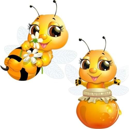 Cartoon Beatiful Lovely Honey Bee for Wall Bedroom Computer Auto Car Sticker Decoration,16cm*12cm