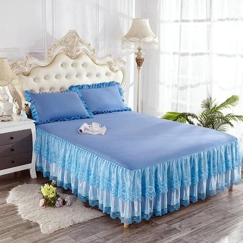 Mattress covers Ruffled Soft Bed Sheet Purple Floral Large Bedsheet Queen King size Bedsheet with Two Pillow Covers Flat sheet