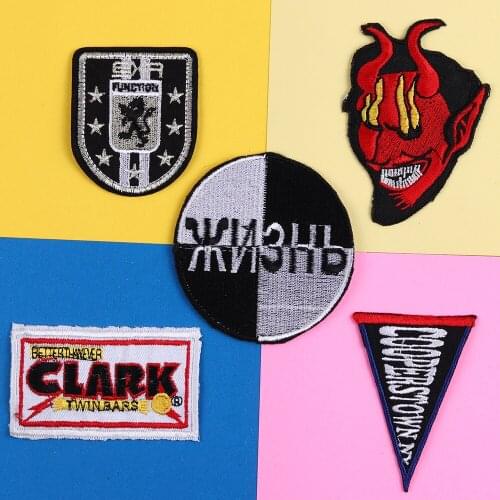 Punk style Devil Embroidery letter Patches Military Emblem Camouflage Clothing Jeans Decal DIY Decoration Badge Wholesale