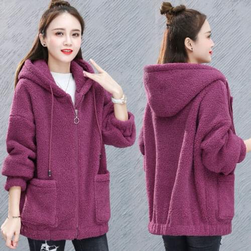 NEW 4 Colors Women Zip-up Hoodies Autumn Winter Long Sleeve Korean Loose Thicken Coat Streetwear Cardigan