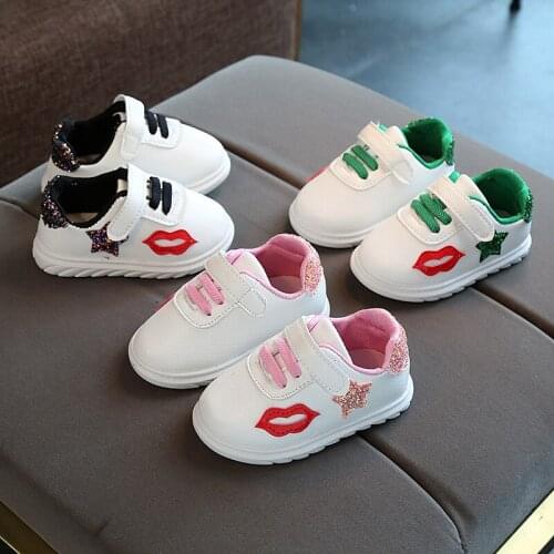 New Arrival Lips Baby Shoes Toddler Girls Boys Sports Shoes for Children Leather Flats Kids Sneakers Fashion Infant Soft Shoes