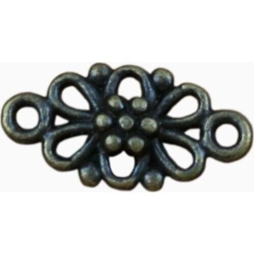 Charms flower connector 150Pcs/ lots 8x16mm Antique bronze Alloy ewelry Fit Handmade Bracelets F-5