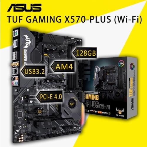 Socket AM4 Asus TUF GAMING X570-PLUS (WI-FI) Motherboard AMD Ryzen DDR4 128GB PCI-E 4.0 Display Port PC AMD X570 Placa-mãe AM4