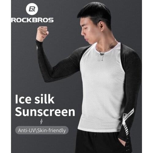 ROCKBROSS Ice Silk Anti-UV Sun Protection Shawl Sleeve Cycling Arm Sleeves Bicycle Fishing Running Outdoor Sports Arm Warmers