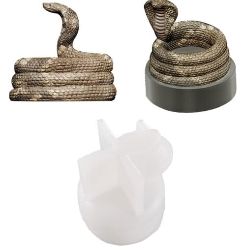 Head-up Snake Concrete Silicone Mold For Succulent Candle Holder Container Plaster Gypsum Mould Cement Clay Molds