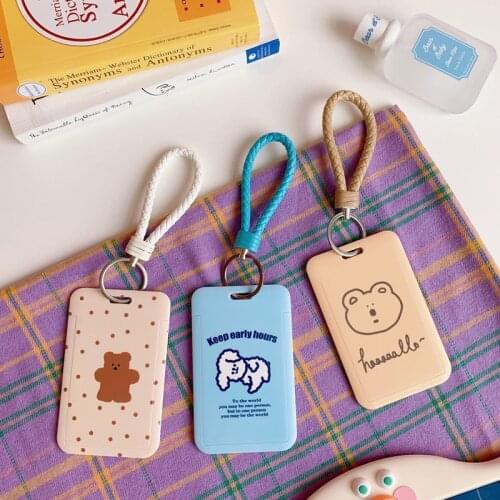Cute Cartoon Pu Leather Card Holder Creative Credit Id Bank Card Protective Case Student Bus Card School Stationery Japanese