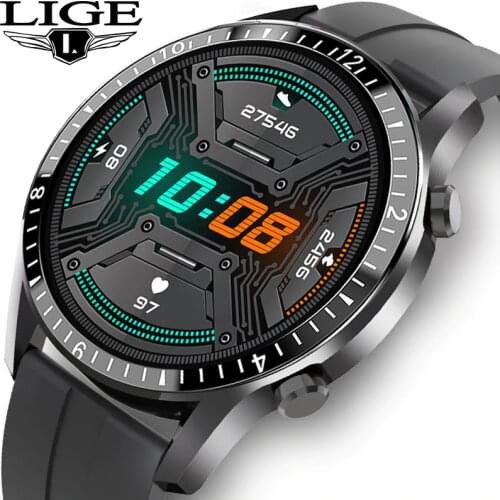 LIGE 2020 New Smart Watch Men Full Touch Screen Sport Fitness Watch IP68 Waterproof Bluetooth For Android ios smartwatch Men+box