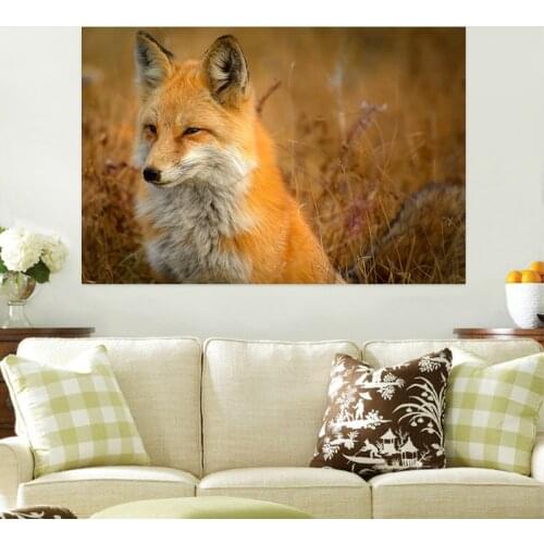 Nordic Modern Funny Fox Poster Canvas Painting Wall Art Animal Picture For Living Room Bedroom Decoration Cuadros No Frame