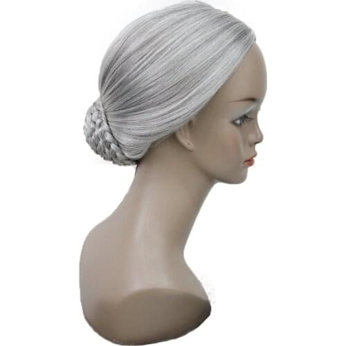 StrongBeauty Stage performance wig Women Old Ladys Wig Silver Gray Synthetic Cosplay Hair Wigs