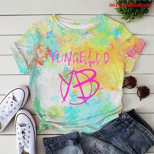 Women 2020 Tie Dye T Shirt Yungblud Summer Print Lady T-shirts Top T Shirt Ladies Womens Graphic Female Tee T-Shirt Yungblud Top