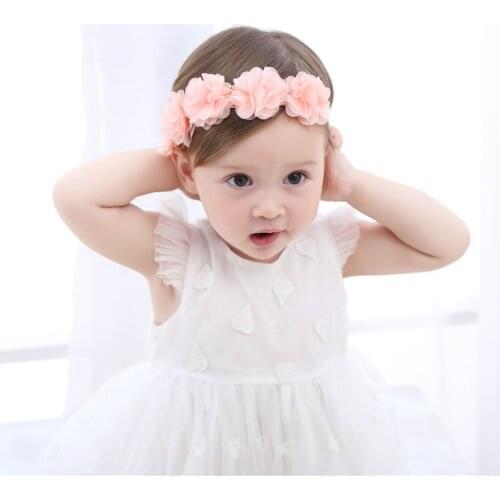 1pcs New Sweet Kids'Five-color Flower Hair Belt, Hair Band, Pure-color Baby Hair Ornament Baby Photo Projects Free Shipping