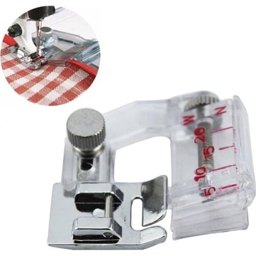 1Pc Free Adjustable Bias Tape Binding Piping Foot Snap On Presser Foot For Cloth Strip Sewing Machine Tool Accessories