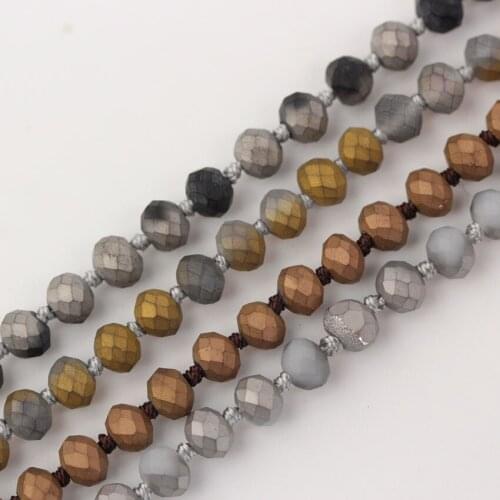 235pcs/Strand,152cm,Facted Small Round Glass Rosary Bead Chains ,Model Sweater Necklace ,Lady Necklace Fashion Jewelry PD-10