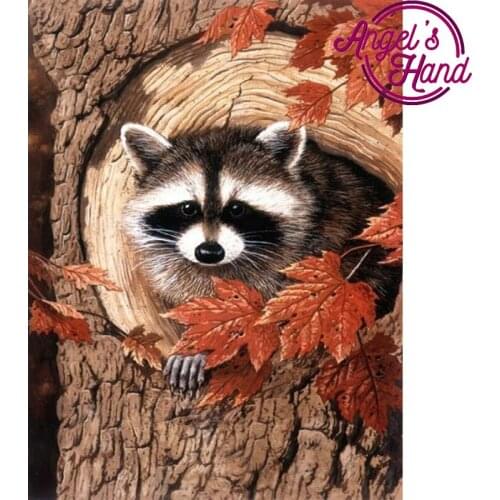 3D Full Diamond Mosaic DIY Diamond Painting Cross Stitch animal Pattern Resin round&spuare Drill Diamond Embroidery cute Raccoon
