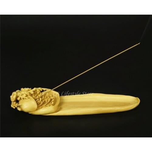 Wooden Carvings wood burner censer statue atistic Incense Burner craft Tea table decoration and Boxwood carvings home