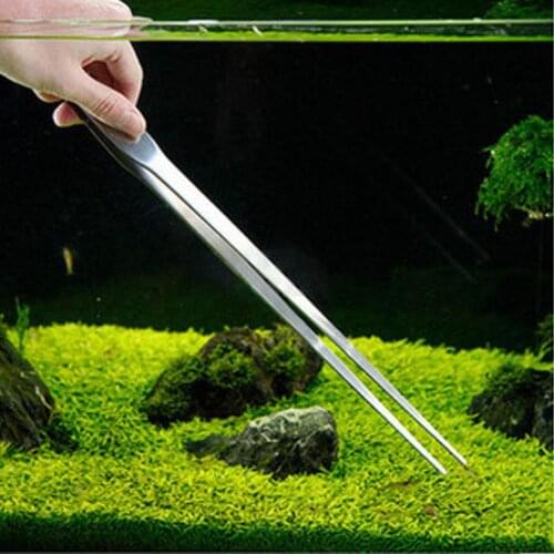 AsyPets 27cm Stainless Steel Aquarium Tank Plant Pruning Long Straight Tweezer Clip Scissor