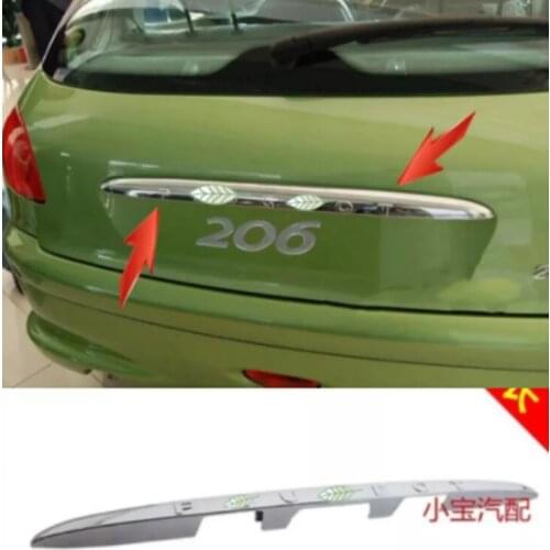 For Peugeot 206 207 Original Trunk Trim Strip Back Door Iicense Plate Box Trim Car Tailgate Trim Modified Bright Strip