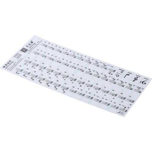 Hot Sale! Transparent Piano Keyboard Sticker 49/61 Key Electronic Keyboard 88 Key Piano Stave Note Sticker for White Keys