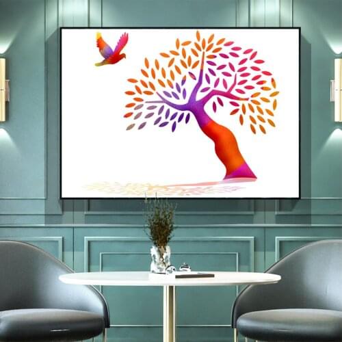 Butterfly Cat Tree Suitable for Children Oil Painting Picture Poster Canvas Print Painting Wall Art Living Room Home Decoration