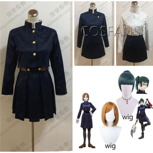 Anime Jujutsu Kaisen Cosplay Nobara Kugisaki Costume Japanese Black School Uniform Dress Outfits Halloween Christmas Costumes