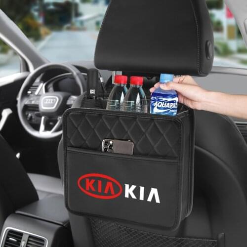 Leather Car Styling Seat Back Storage Bag Interior Accessories For Kia K1 K2 K3 Cerato Cadenza Ceed Optima Soul Picanto Sorento