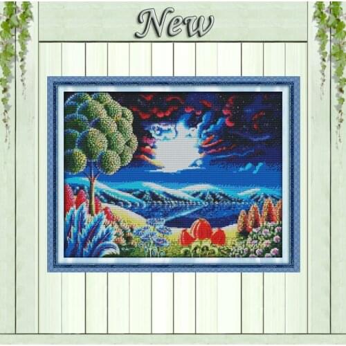 Beautiful Fantastic scenery (4),11CT printing on the canvas DMC 14CT Cross Stitch kits,needlework full embroidery Set,Home Decor