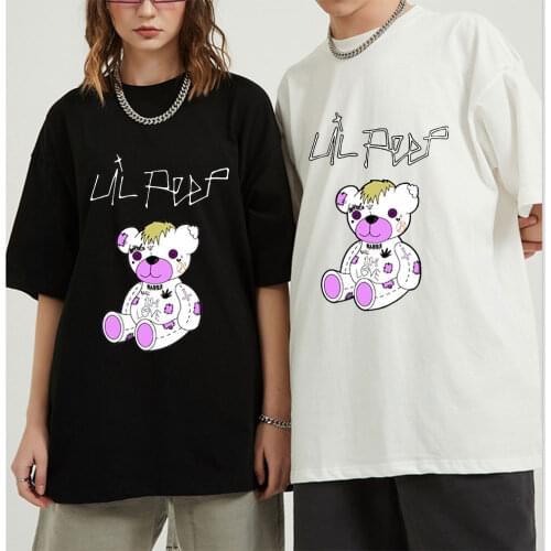 Bear Lil Peep Graphic Cool T Shirt Men Unisex Lil. Peep Rapper Funny Cartoon T-shirt Cry Baby Casual Tshirt Hip Hop Top Tees Man