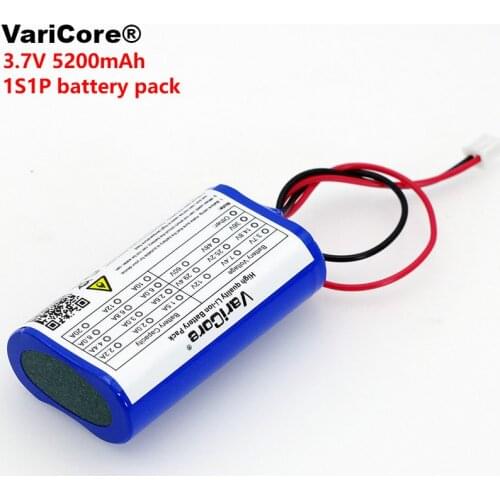 VariCore 3.7V 5200mAh 18650 Lithium Battery Pack Fishing LED Light Bluetooth Speaker 4.2V Emergency DIY batteries+2P plug