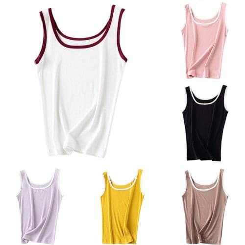 Women Summer Tank Tops Cotton Sleeveless Lady Tees Streetwear Slim Vest Sexy Sport Simple Vest