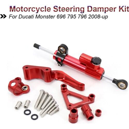 Motorcycle Modified Steering Damper Stabilizer Mounting Bracket Support Kit For Ducati Monster 1100 1100S 2008-up