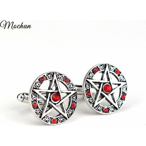 MQCHUN Luxury Top Grade Supernatural Crystal Star Cufflinks For Mens Vintage Brand Cuff Buttons Gemelos Cuff Links