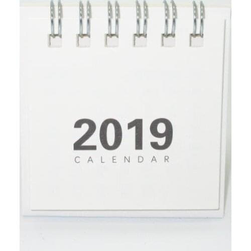 2019 Mini Table Calendar White Color Basic Japan Style