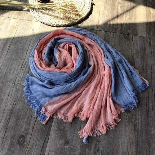 NINI WONDERLAND 2021 Patchwork Cotton Linen Vintage Scarf Women Korean Style Scarves Female Beach Casual Scarfves Four Seasons