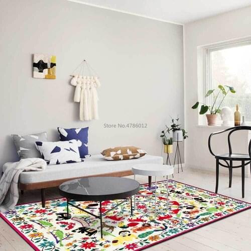 New Elephant Flower Color Bohemian Southeast Asia Indian Ethnic Style Living Room Bedroom Bedside Carpet Floor Mats