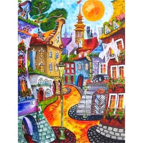 Landscape Abstract Tree DIY 11CT Embroidery Cross Stitch Kits Needlework Craft Set Printed Canvas Cotton Thread Home Sale