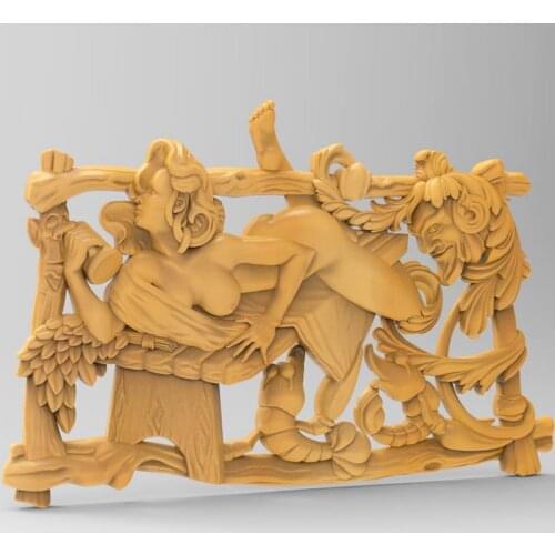 Hollow decorative shelf stl model sexy nuded women 3d model relief for cnc router engraver carving machine relief artcam aspire