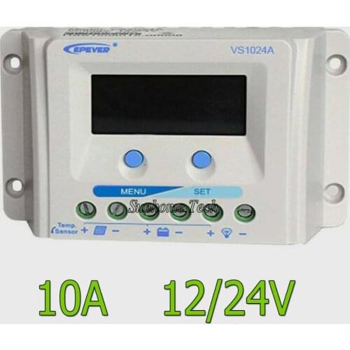 EPSOLAR VS1024A LCD 10A 12V 24V PWM Solar Charge Controller Regulator with LCD Display multiple load control modes