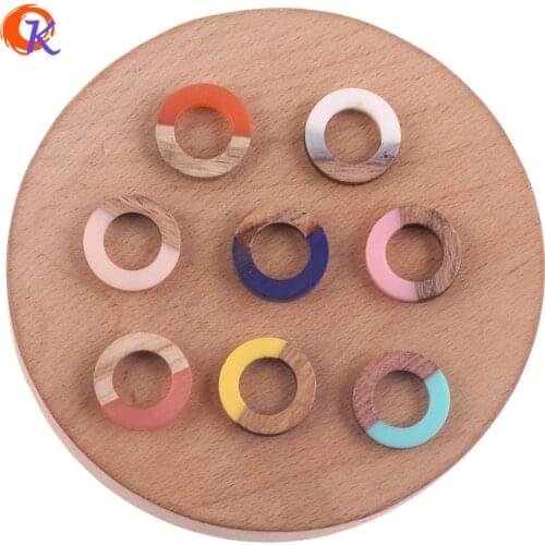 Cordial Design 50Pcs 18*18MM Jewelry Accessories/DIY Earrings Making/Natural Wood & Resin/Round Shape/Hand Made/Earring Findings