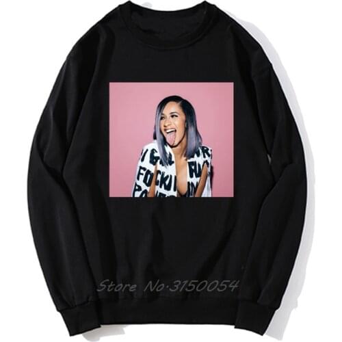 Cardi B Rapper Photo Poster Hoodie Hip Hop Men Unisex Pullover Hoodies Sweatshirt Harajuku Streetwear