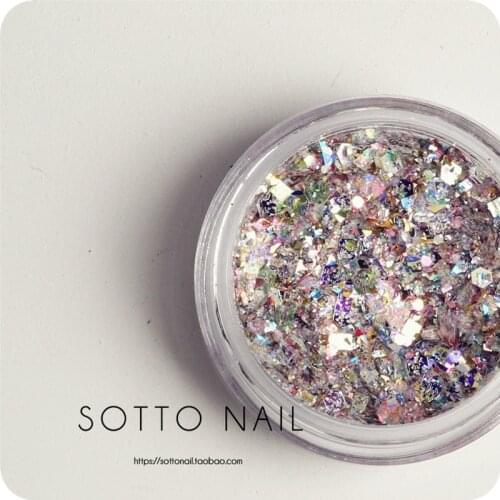 Japanese nail shiny pink ice powder Christmas sequins snowflake chip