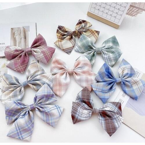 Cotton Linen Leopard Printed Bowknot Hair Clips For Cute Girls Barrettes Safty Hairpins Headwear Kids Hair Accessories