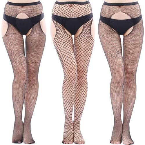 Sexy Mesh Pantyhose Open File Crotch Women Tights Slim Toe Transparent Temptation Hosiery Cutout Stockings