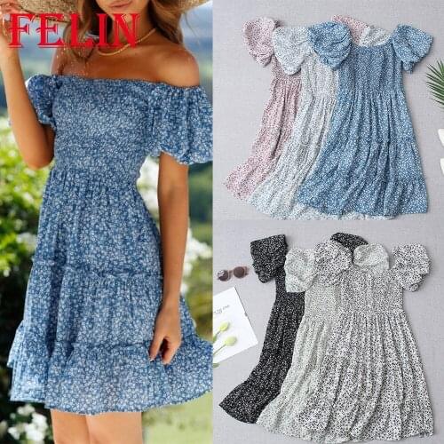 Za Vintage Flower Print Women Dress Ruffles Short Puff Sleeve Mini Dresses Summer Fashion 2021 Chic Holiday Mujer Vestidos