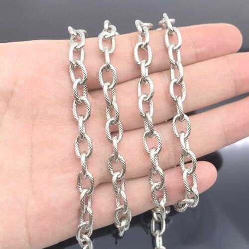 1meter Width 6.6mm Stainless Steel Twist Chain Long Chains DIY Necklace Making Jewerly Accessories Jewelry Findings Components