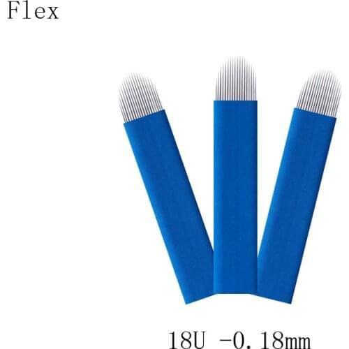 18 U Shape 0.18mm Microblading Needles Sterilized Disposable Eyebrow Microblade Needle U18 Permanent Makeup Tattoo Needling