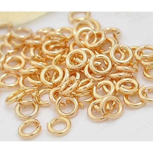T12957)20 pieces 24K Champagne Gold Color Plated Out Diameter 3.2mm 4mm 5mm 6mm 7mm 8mm 9mm 10mm Round Brass Jump Rings