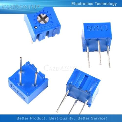 20pcs 3362P 101 201 501 102 202 502 103 203 503 104 204 504 105 Trimpo Trimmer Potentiometer 3362 500R 1K 2K 5K 10K 20K 50K 100K