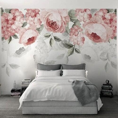 Custom 3D Wallpaper Modern Watercolor Rose Flower Murals Living Room Bedroom Romantic Home Decor Wall Painting Papel De Parede
