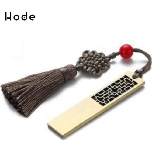 4GB/8GB/16GB/32GB/64GB/128GB personalized high-end metal USB flash drive Chinese style retro flash drive（Random fringe color